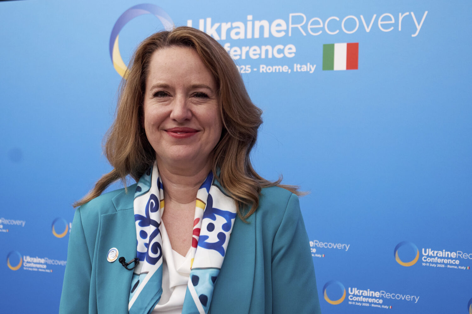 Amy Pope, Director General of the International Organization for Migration, is interviewed by the A...