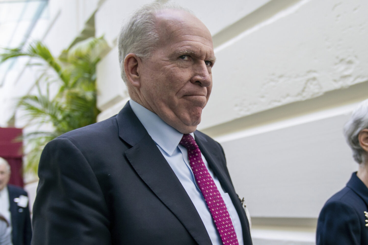 FILE - Former CIA Director John Brennan arrives for a meeting at the Capitol in Washington, May 21,...
