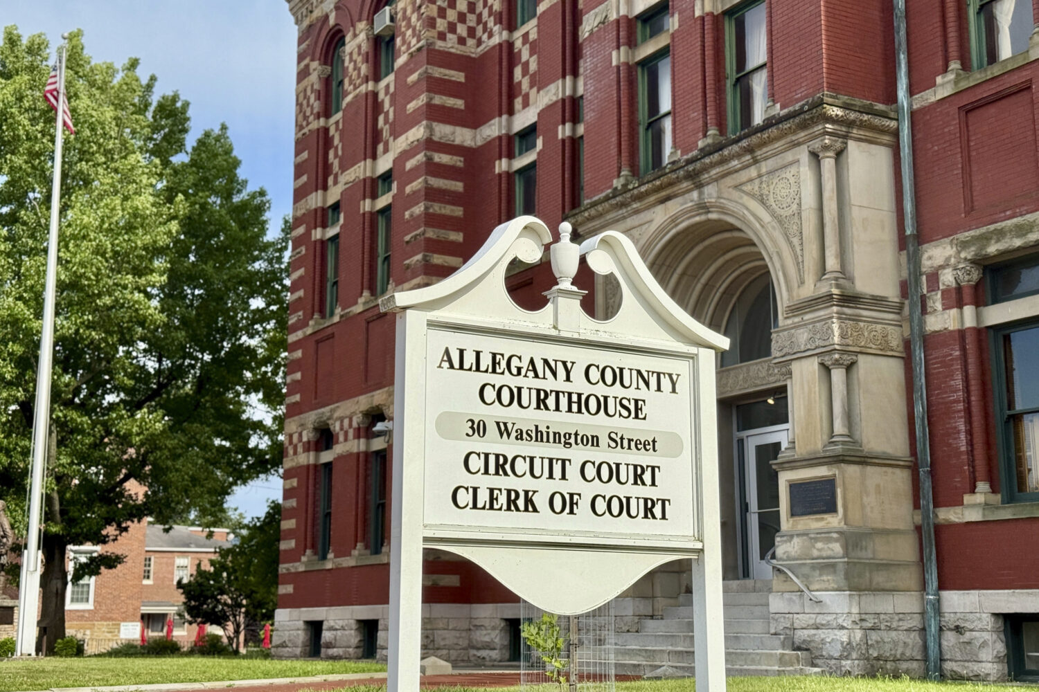 Exterior view of the Allegany County Circuit Court building in Cumberland, Maryland on Tuesday, Jul...