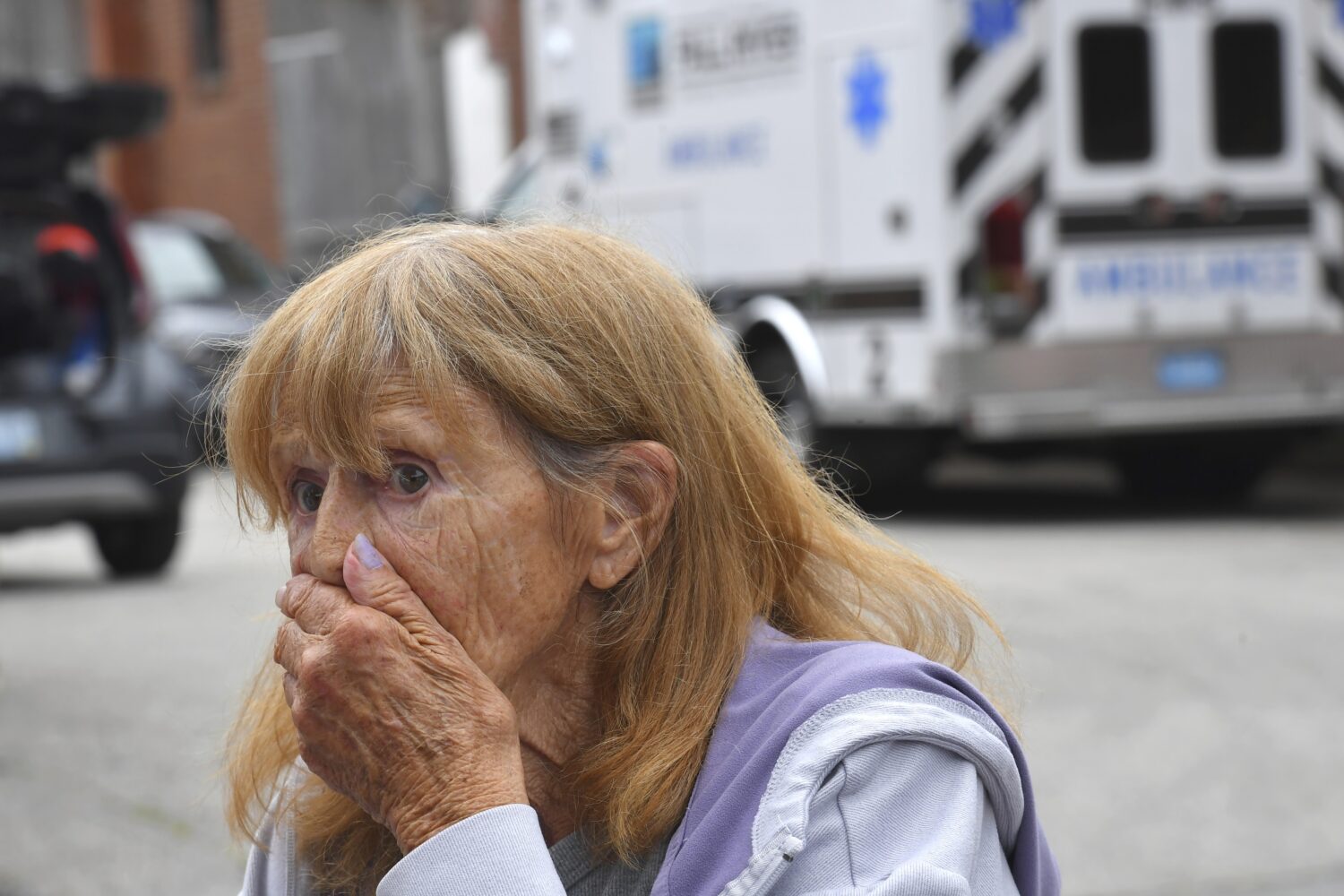 Donna Murphy, a resident at the Gabriel House assisted living facility, in Fall River, Mass., speak...