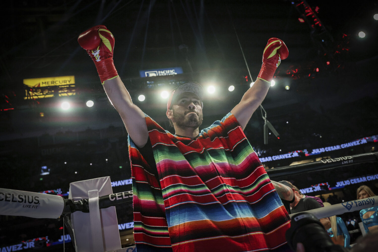 FILE - Julio Cesar Chavez Jr. arrives for his cruiserweight boxing match against Jake Paul, in Anah...