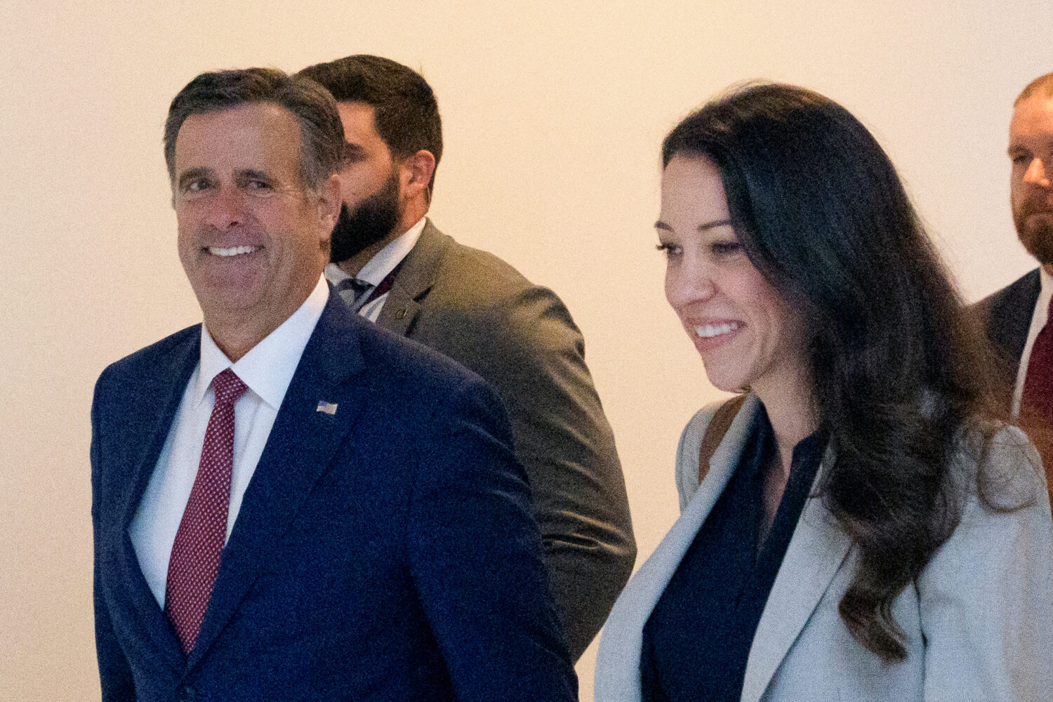 CIA Director John Ratcliffe departs a classified briefing for senators at the Capitol on Capitol Hi...