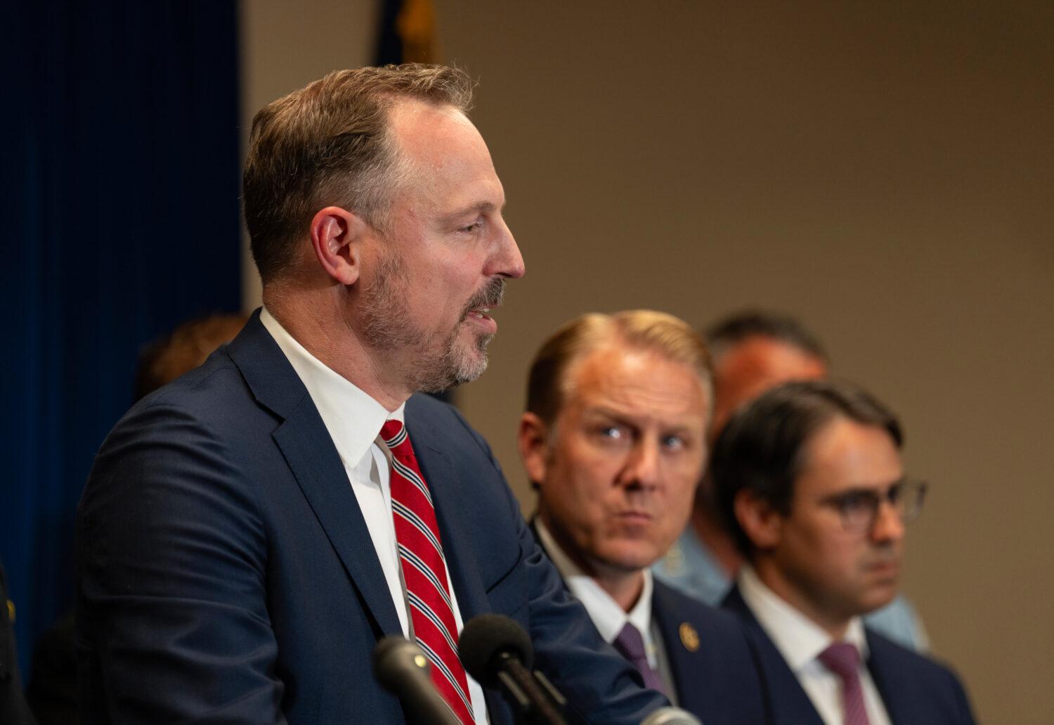 Acting U.S. Attorney for Minnesota, Joe Thompson, speaks to reporters at a news conference on Tuesd...