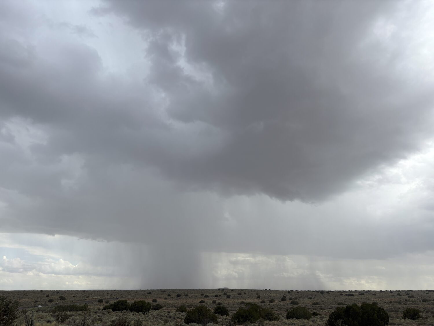 As the monsoon cranks up in the southwestern U.S., a rainstorm moves across the plains near Rio Ran...