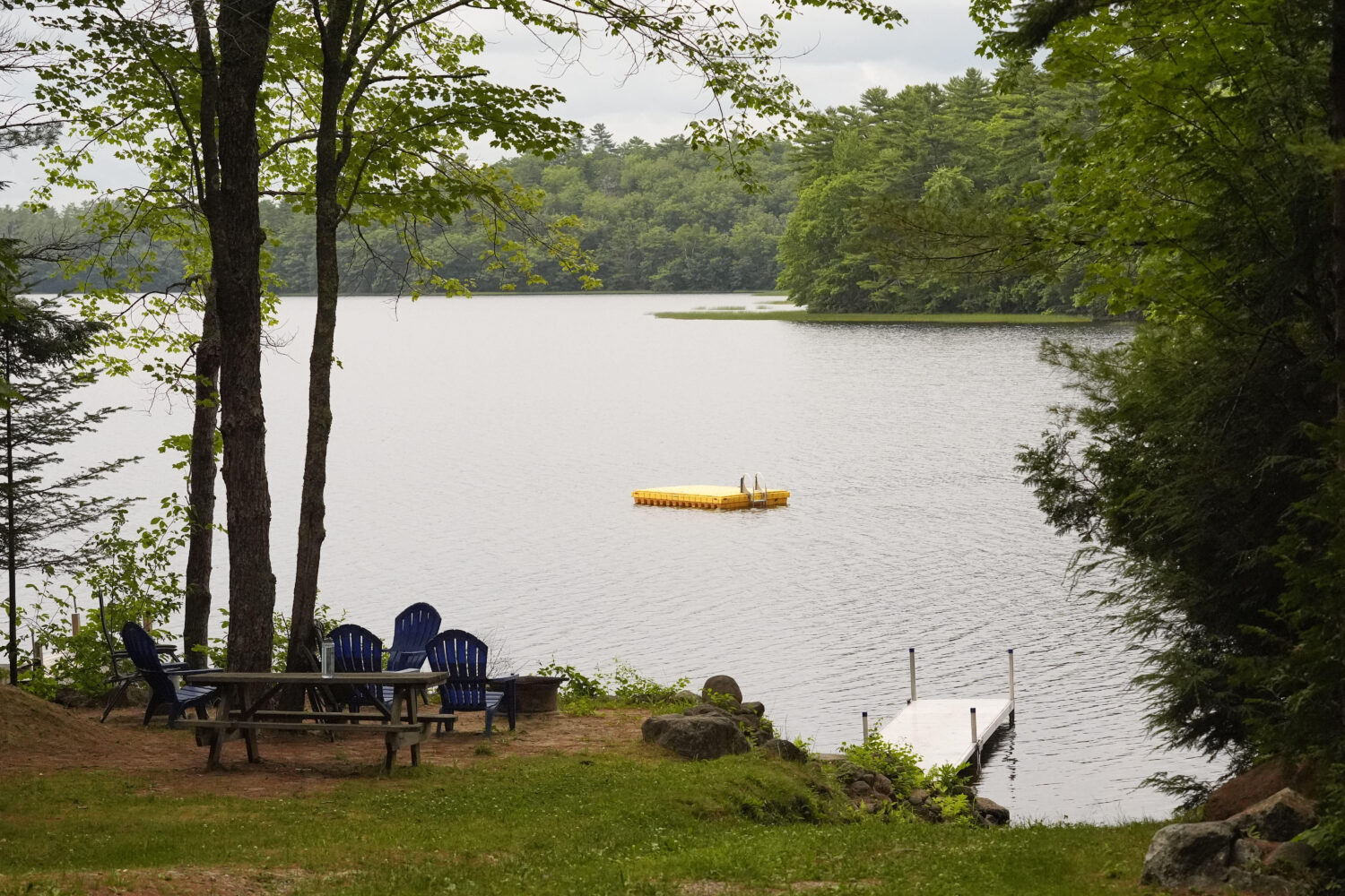 Crawford Pond is seen Wednesday, July 9, 2025, in Union, Maine. Police are investigating the murder...