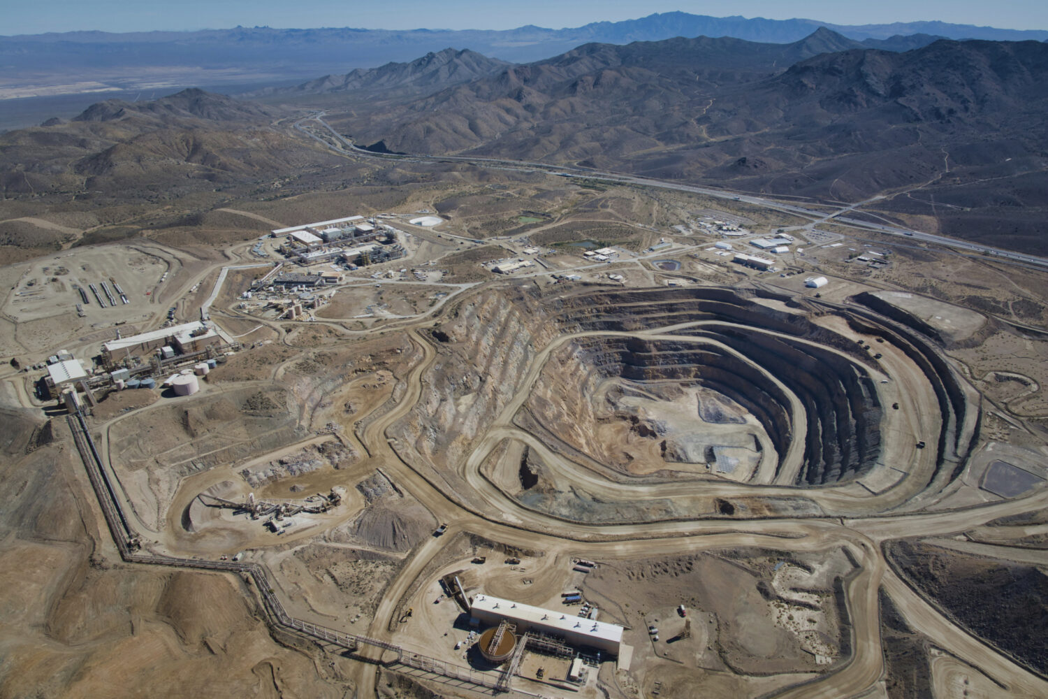 FILE - This 2024 photo provided by MP Materials shows an aerial view of the company's mine in Mount...