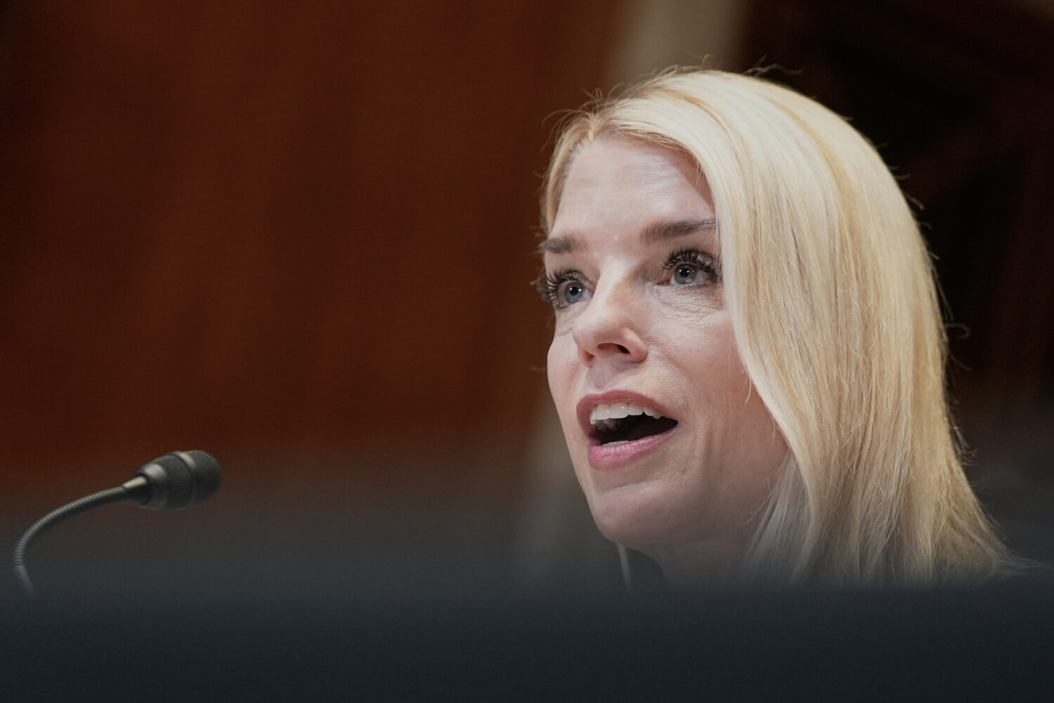 Attorney General Pam Bondi testifies during a Senate Appropriations Committee hearing on the Presid...