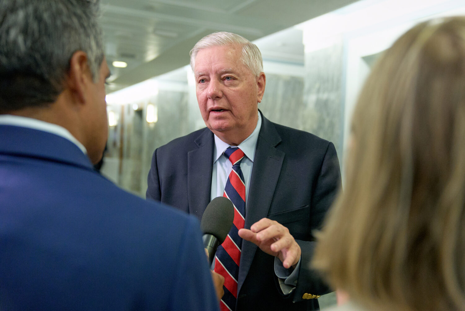 Sen. Lindsey Graham, R-S.C., speaks to reporters after a Senate Committee on Appropriations subcomm...