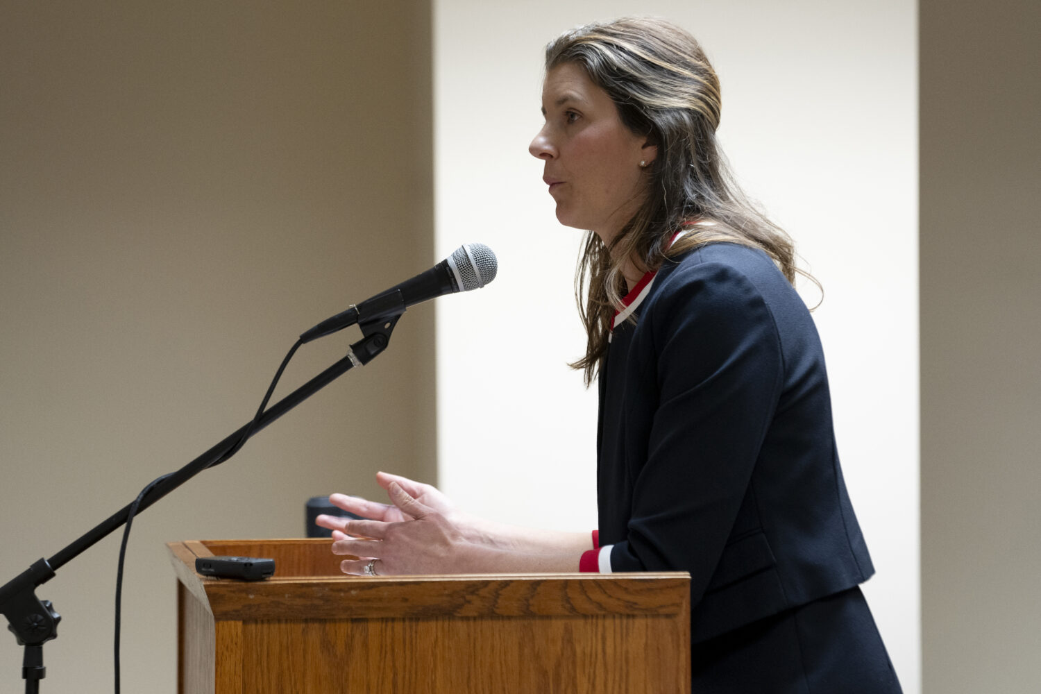 FILE - Whitney Hermandorfer of the Tennessee Attorney General's Office speaks before a panel of jud...