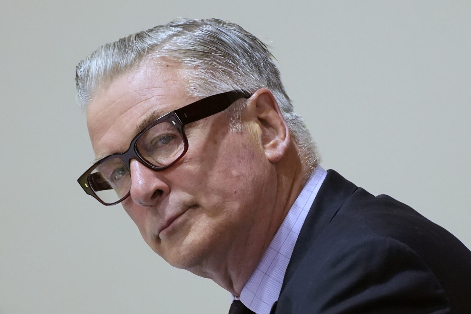 FILE - Actor Alec Baldwin attends his trial for involuntary manslaughter for the 2021 fatal shootin...