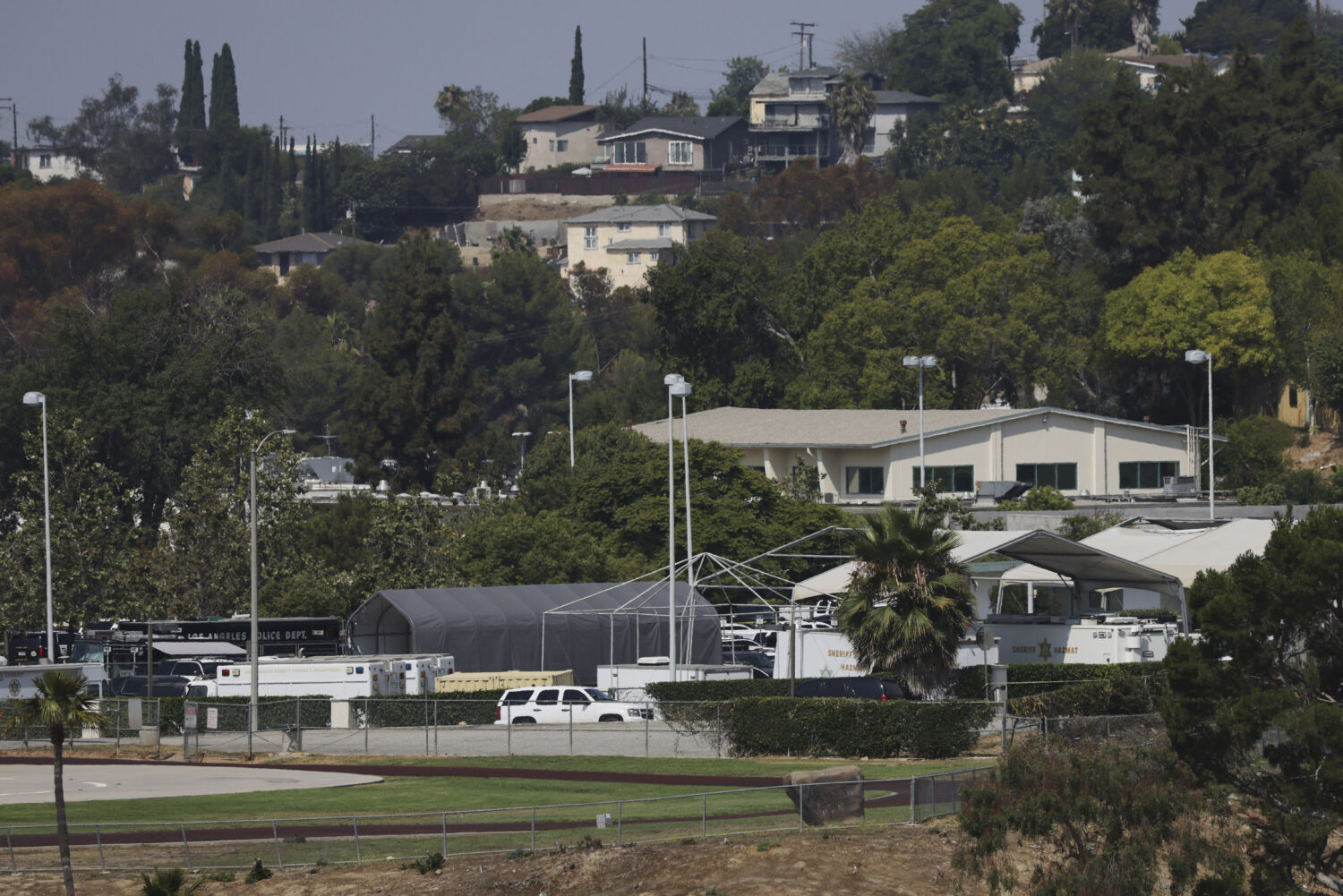 The Biscailuz Training Facility, where an explosion occurred, is shown on Friday, July 18, 2025, in...