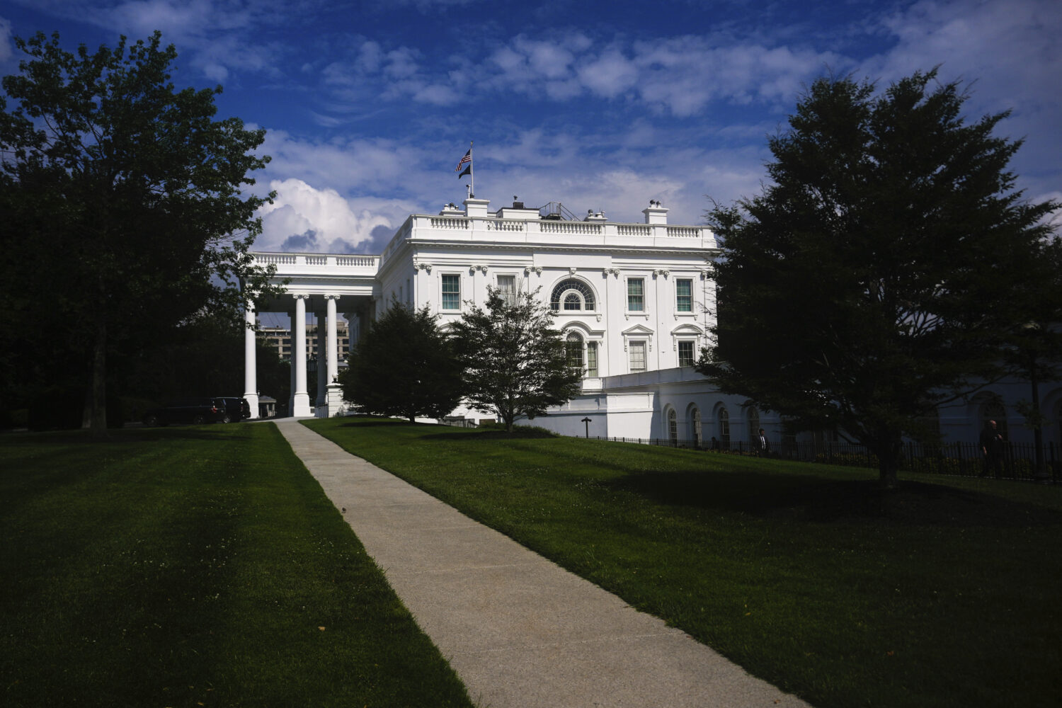 The White House is pictured, Thursday, July 10, 2025, in Washington. (AP Photo/Julia Demaree Nikhin...