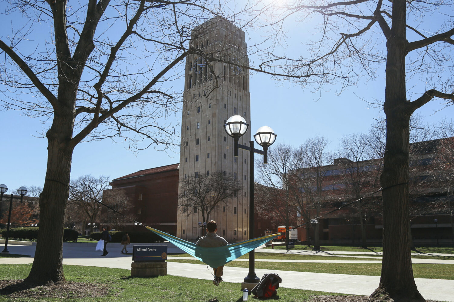 FILE - This April 7, 2017 file photo, shows Burton Tower on the University of Michigan campus in An...