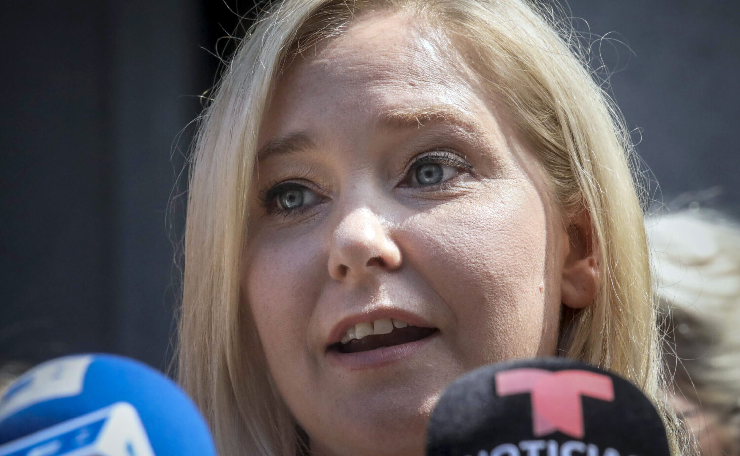 FILE - Virginia Giuffre speaks during a news conference outside a Manhattan court in New York, Aug....