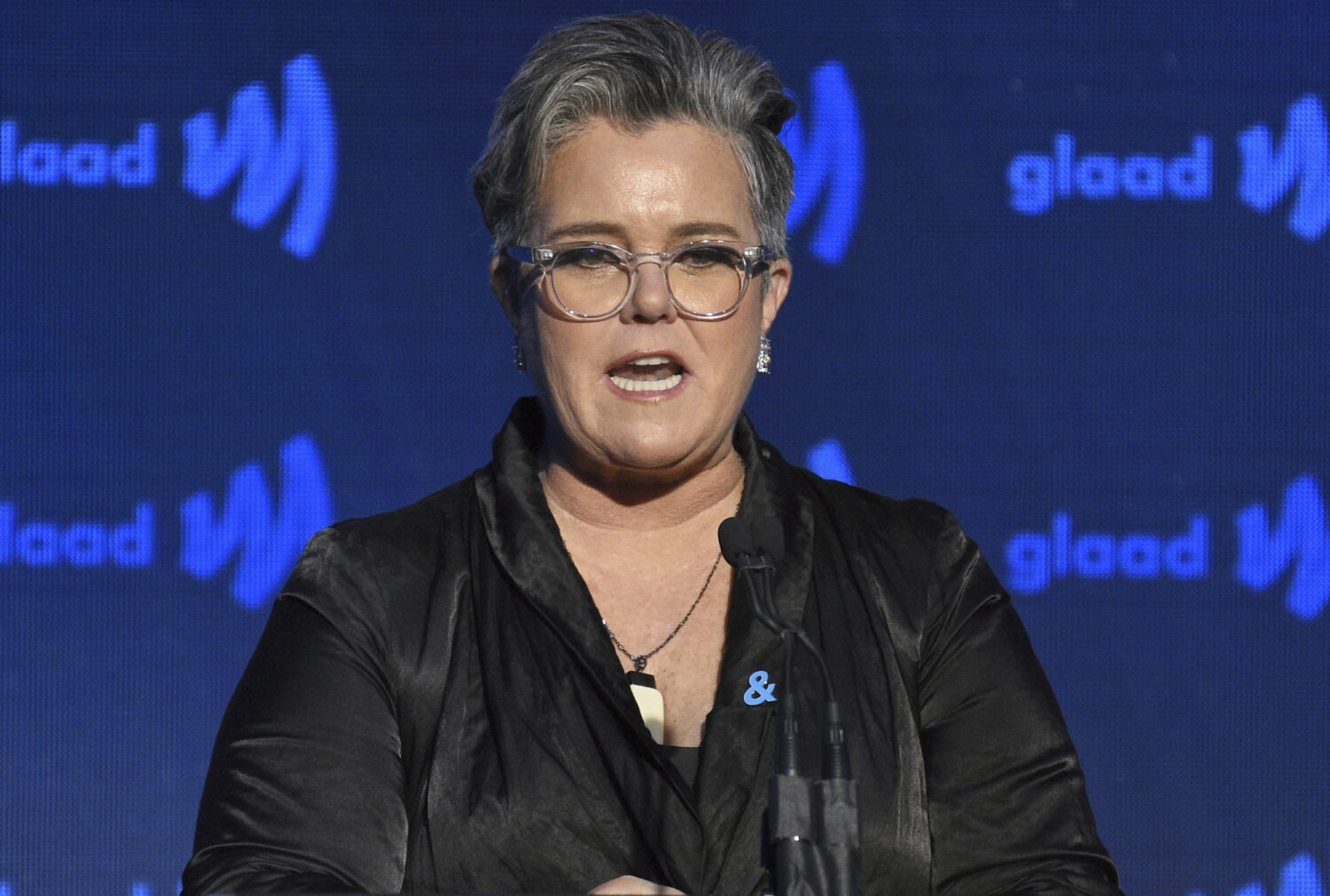 FILE - Presenter Rosie O'Donnell speaks at the 30th annual GLAAD Media Awards, May 4, 2019, in New ...
