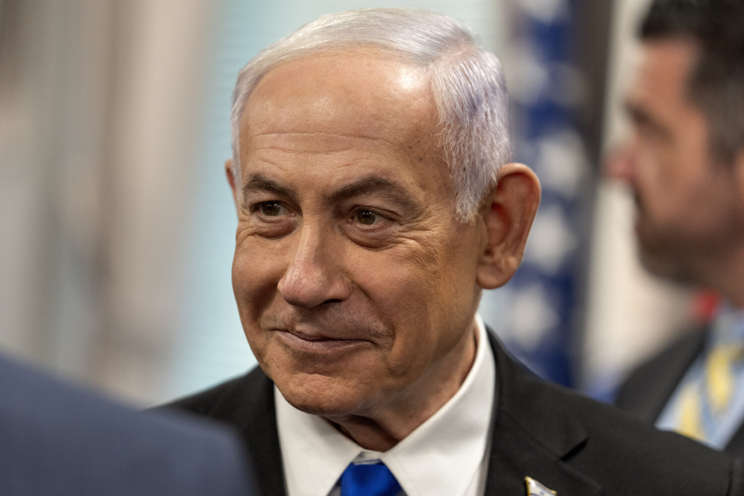 Israeli Prime Minister Benjamin Netanyahu arrives for a meeting with Defense Secretary Pete Hegseth...