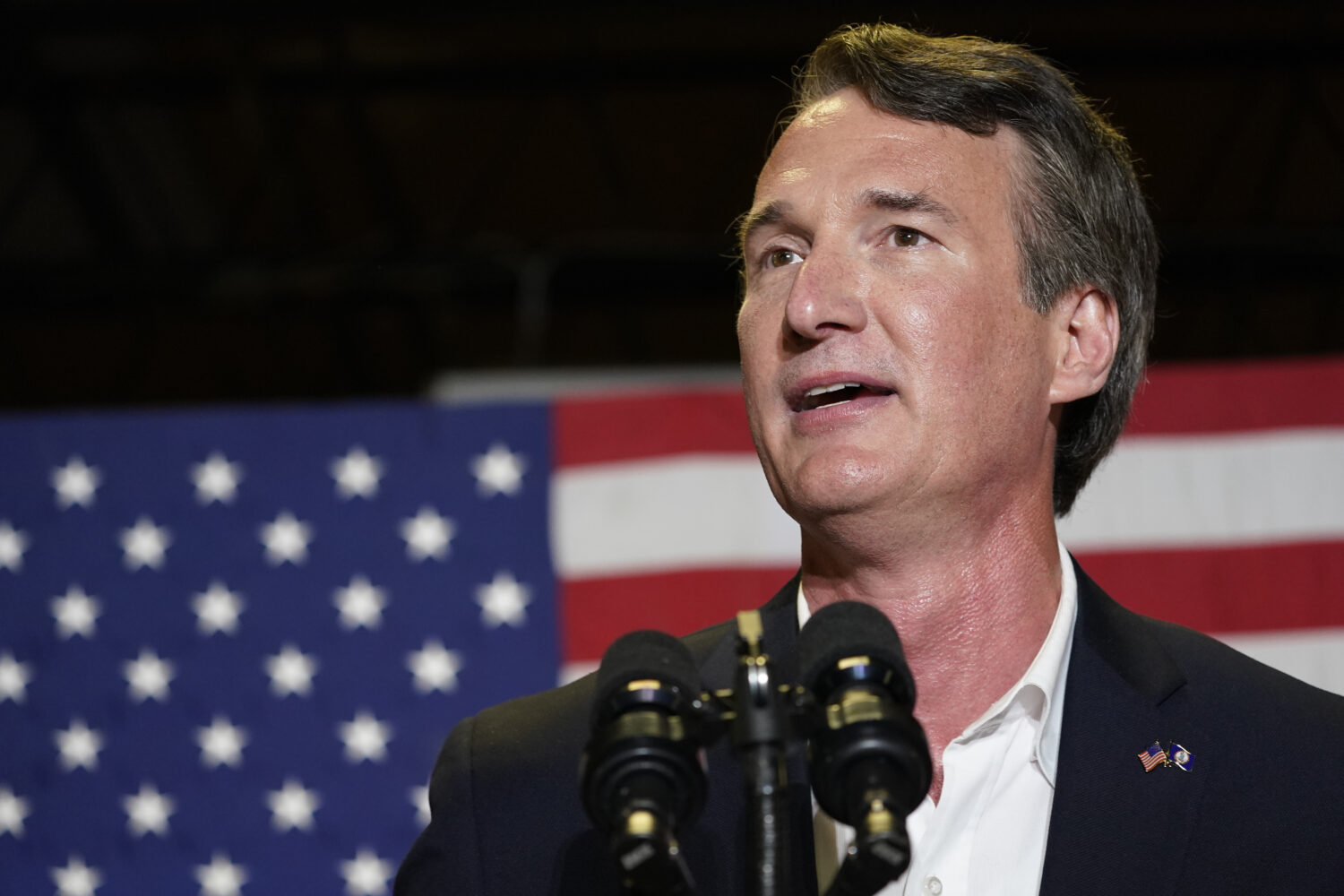 FILE - Republican gubernatorial candidate Glenn Youngkin speaks during an event in Richmond, Va., M...