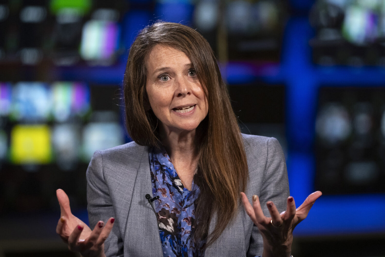 FILE - Director of the U.S. Cybersecurity and Infrastructure Security Agency (CISA) Jen Easterly sp...