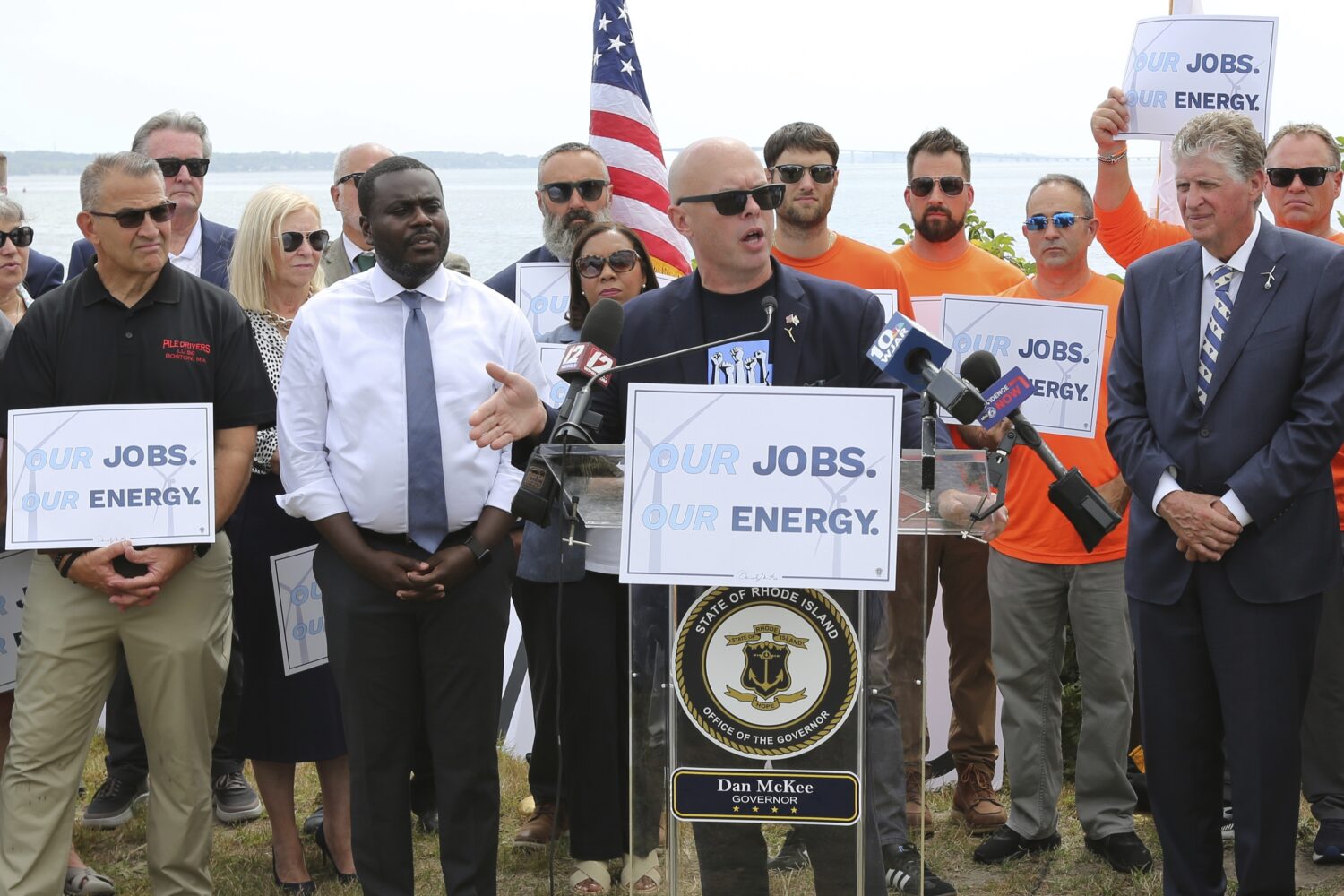 Patrick Crowley, president of the Rhode Island AFL-CIO, calls on the Trump administration to allow ...