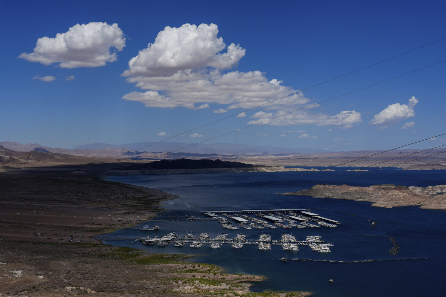 FILE - Lake Mead at Hoover Dam, Thursday, Aug. 22, 2024, near Boulder City, Nev. (AP Photo/Julia De...