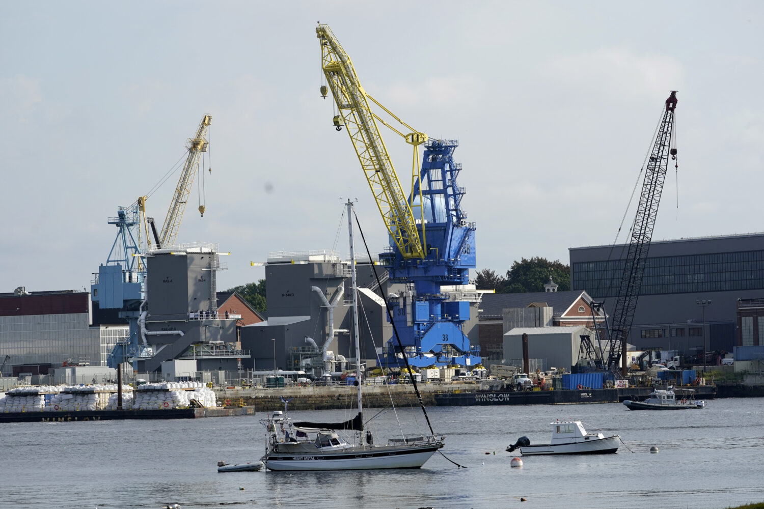 FILE - The Portsmouth Naval Shipyard is seen, Sept. 8, 2021, in Kittery, Maine. (AP Photo/Robert F....