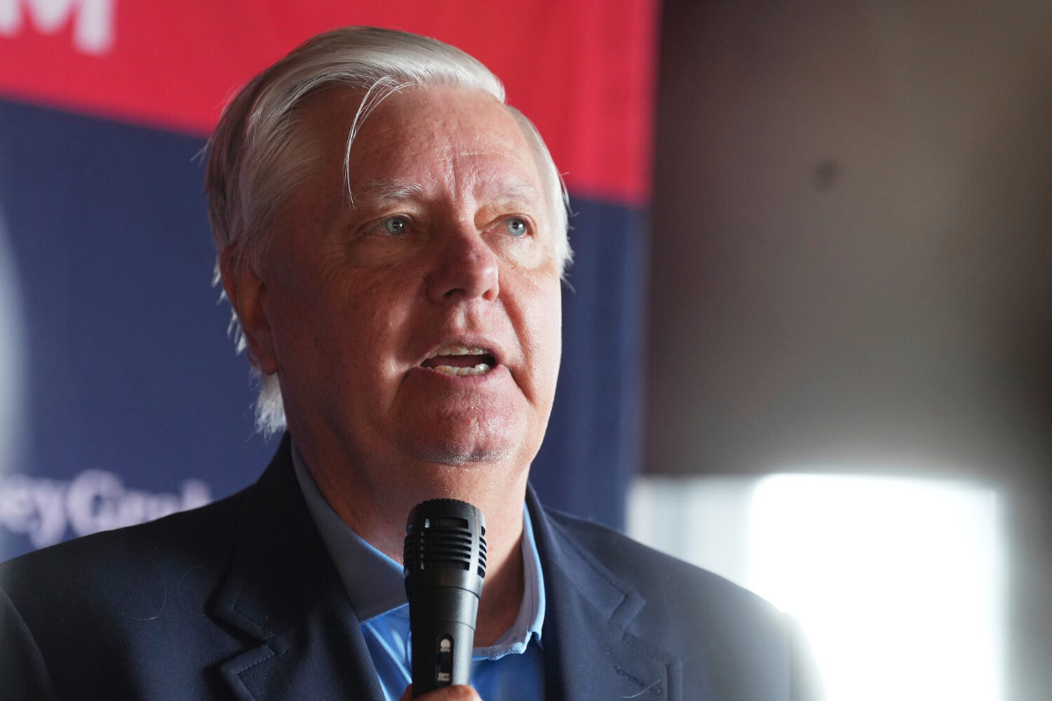 Sen. Lindsey Graham, R-S.C., speaks at a campaign event on Tuesday, Aug. 19, 2025, at Holt Bros. BB...