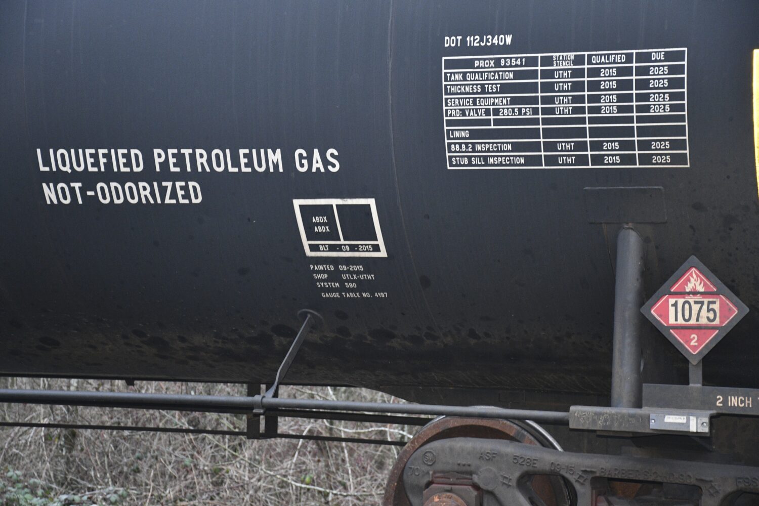 This image provided by the Howard Center for Investigative Journalism shows a Class 2.1 hazardous m...