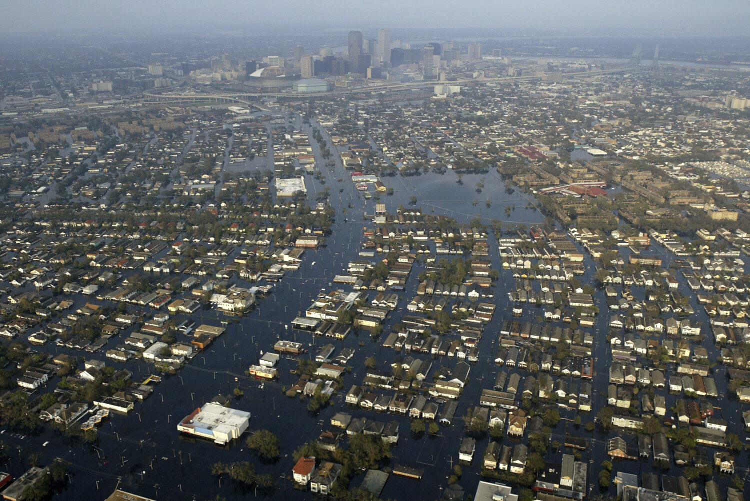 FILE - Floodwaters from Hurricane Katrina fill the streets of New Orleans, Sept. 1, 2005. (AP Photo...