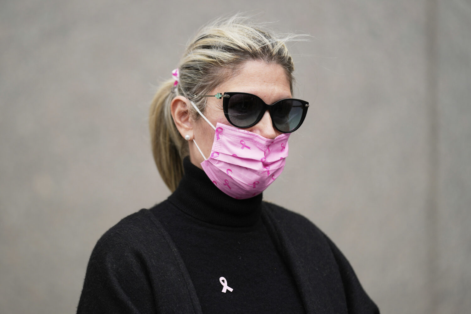 FILE - Nadine Menendez leaves a federal courthouse in New York, April 21, 2025. (AP Photo/Seth Weni...
