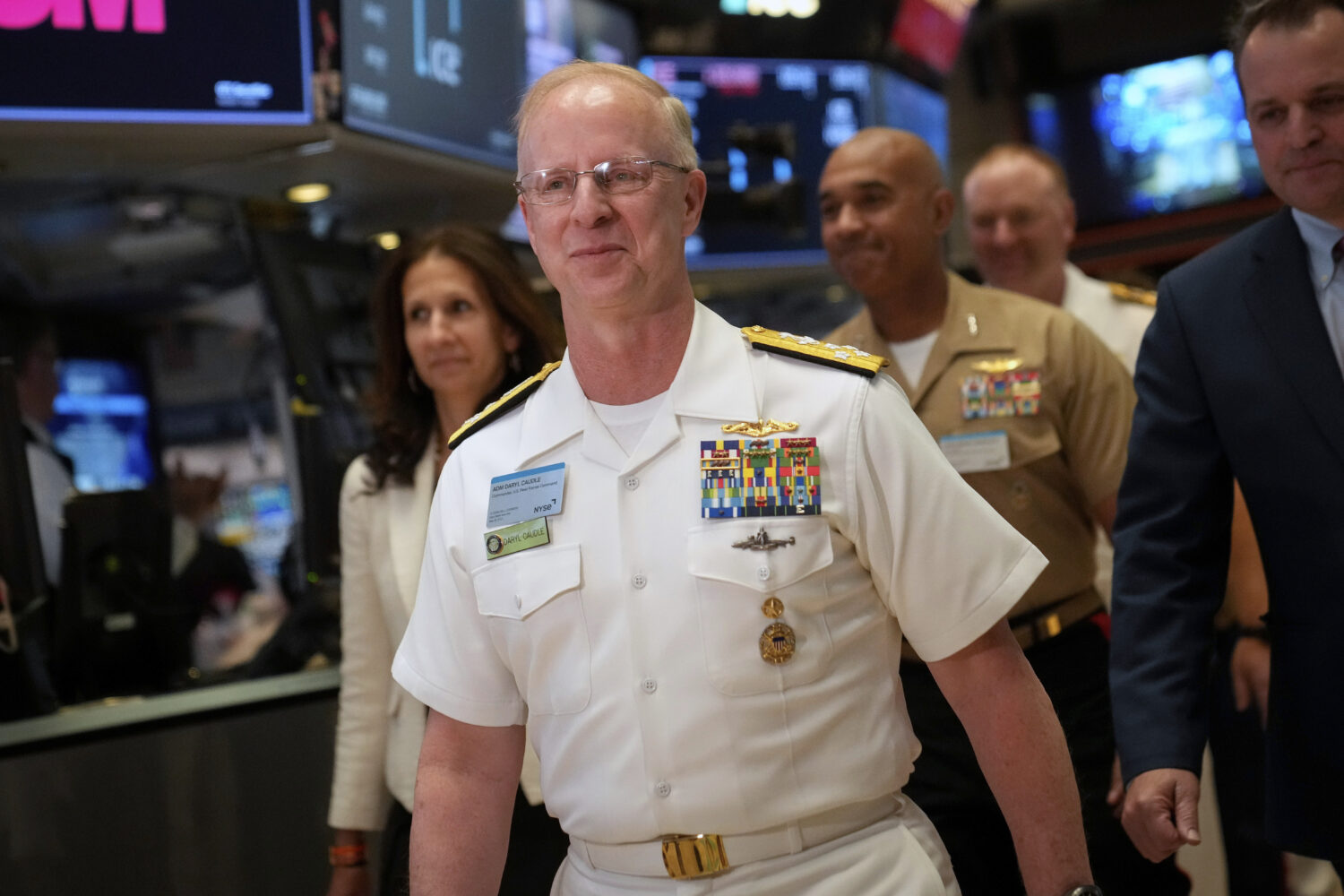 FILE - Adm. Daryl Caudle, commander of the United States Forces Command, arrives to ring the closin...