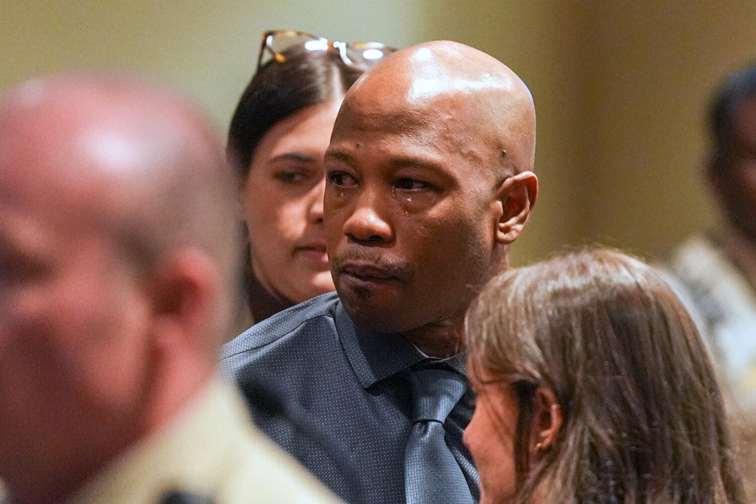 Hernandez Govan, accused of orchestrating the killing of rapper Young Dolph, reacts in the courtroo...