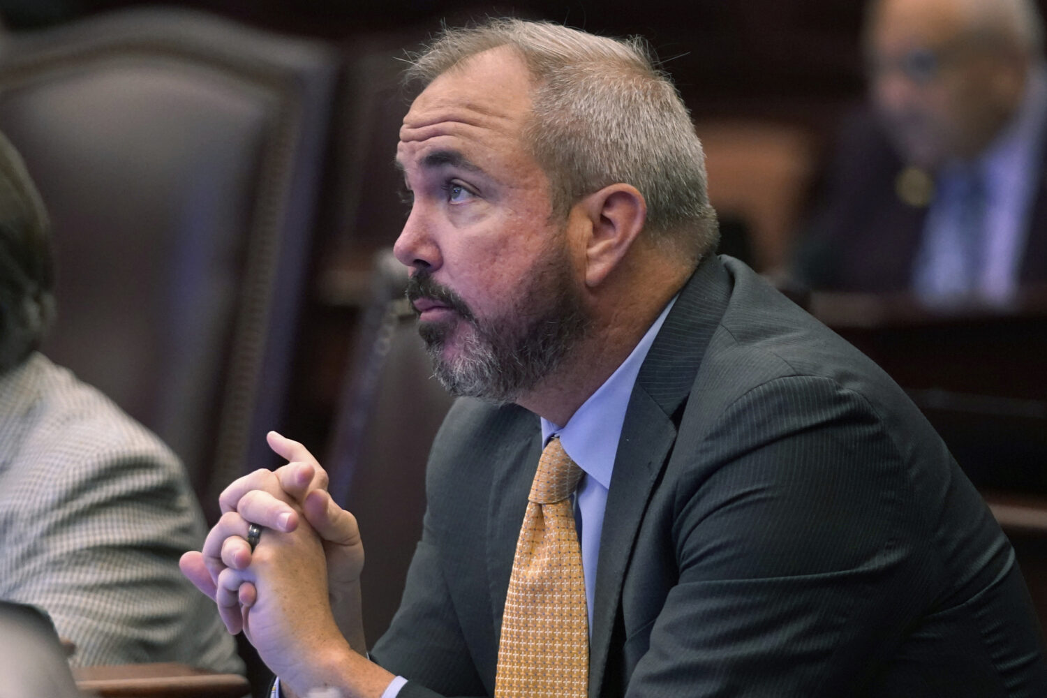 FILE - Florida Sen. Joe Gruters watches during a legislative session April 30, 2021, at the Capitol...