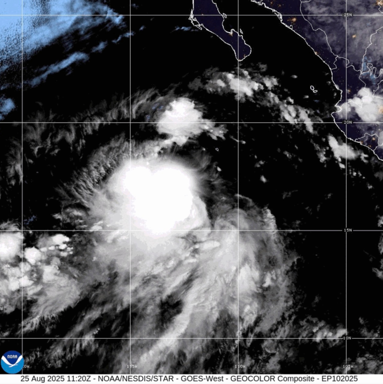 This satellite image proved by the National Oceanic and Atmospheric Administration (NOAA) shows Tro...