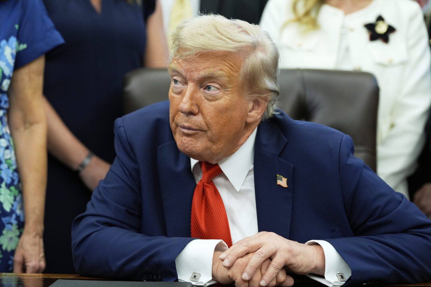 President Donald Trump speaks during an event signing a proclamation honoring the fourth anniversar...