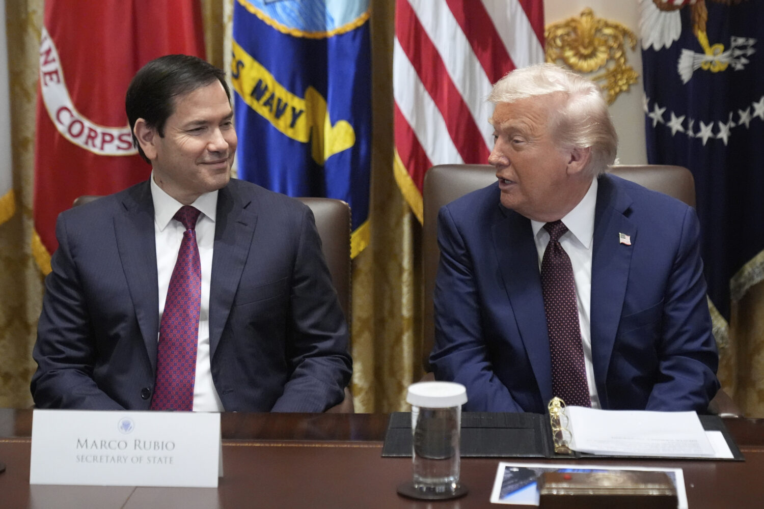 President Donald Trump speaks during a cabinet meeting, Tuesday, Aug. 26, 2025, at the White House ...