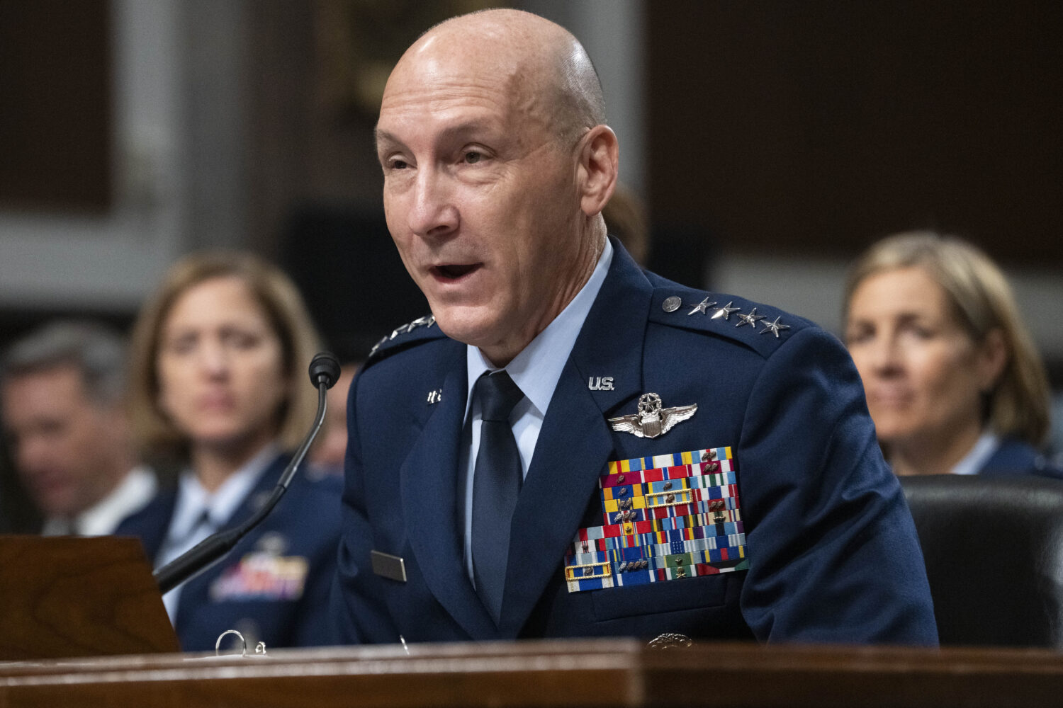 FILE - Gen. David Allvin testifies during a Senate Armed Services Committee nominations hearing on ...