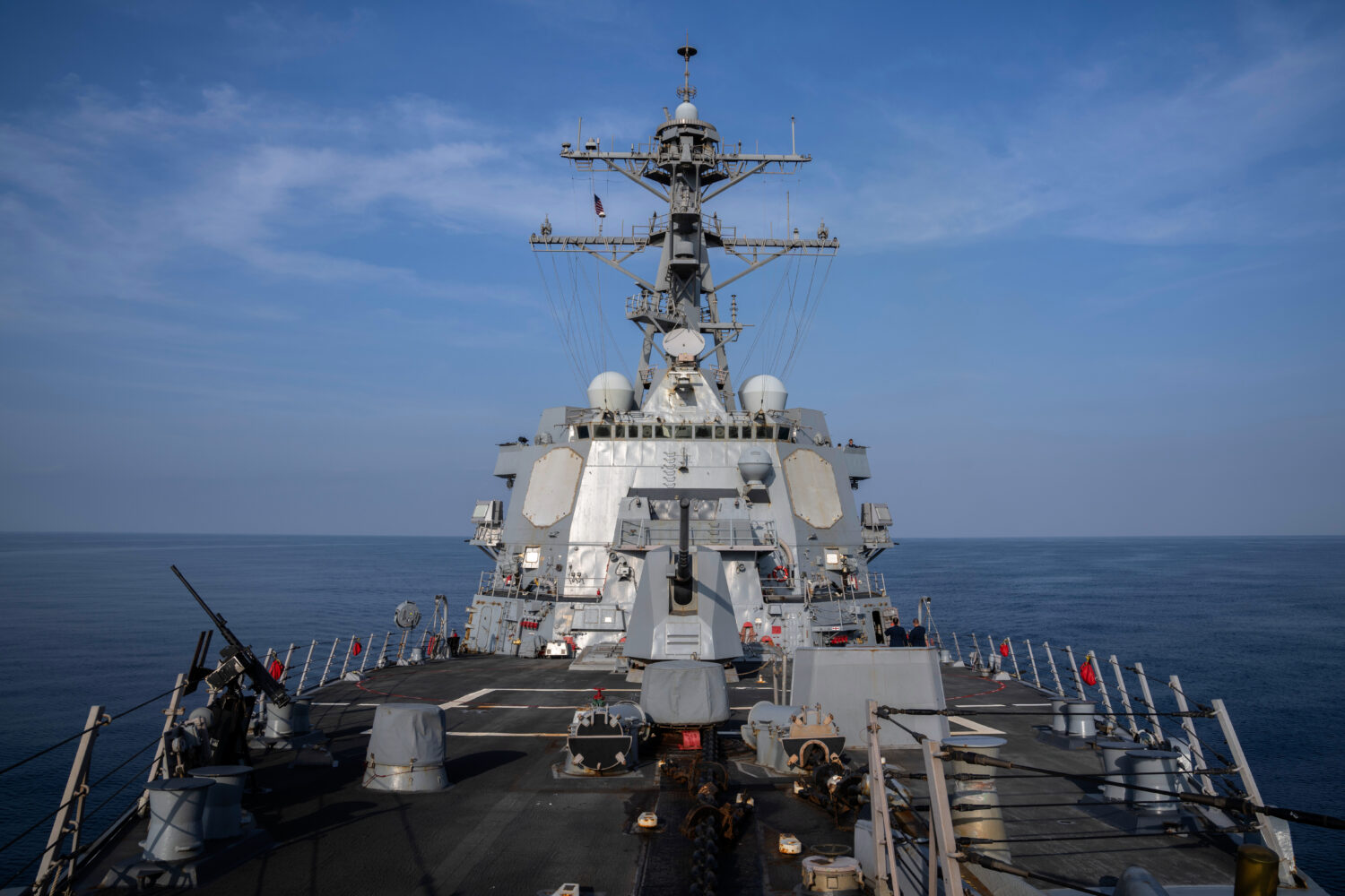 FILE - View of the U.S.S. Gravely (DDG 107) destroyer, Feb. 13, 2024. (AP Photo/Bernat Armangue, Fi...