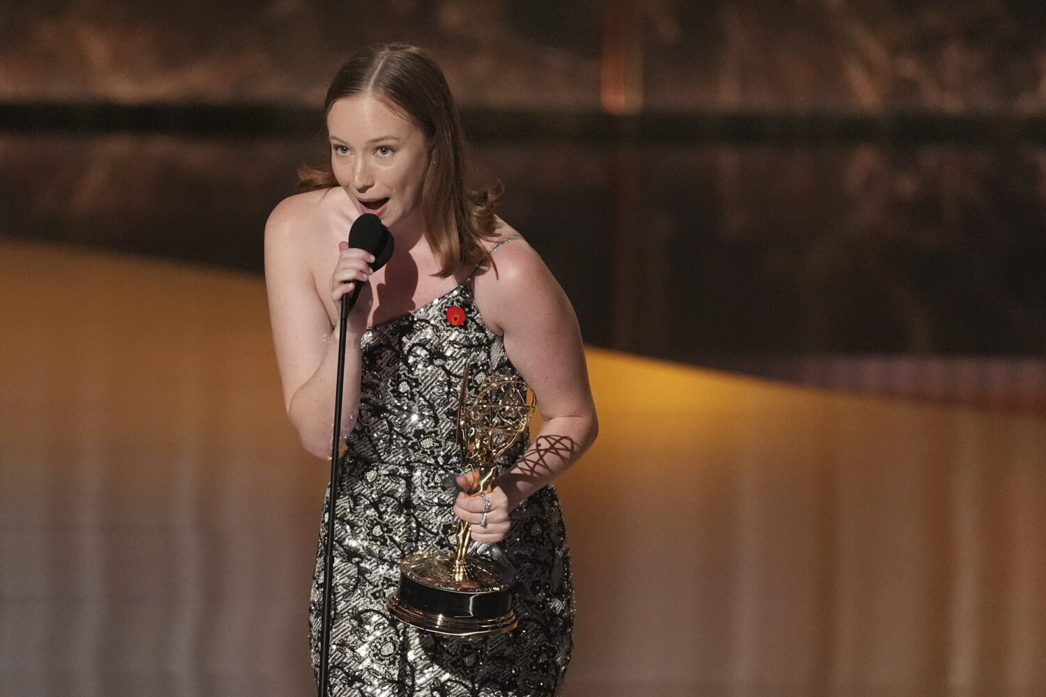 Hannah Einbinder accepts the award for outstanding supporting actress in a comedy series for "Hacks...