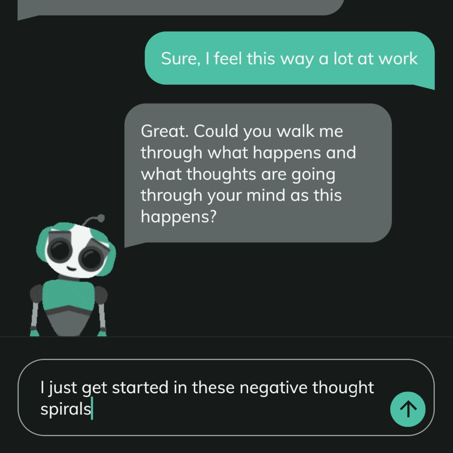 This image provided by Dartmouth in September 2025, depicts a text message exchange with the Therab...