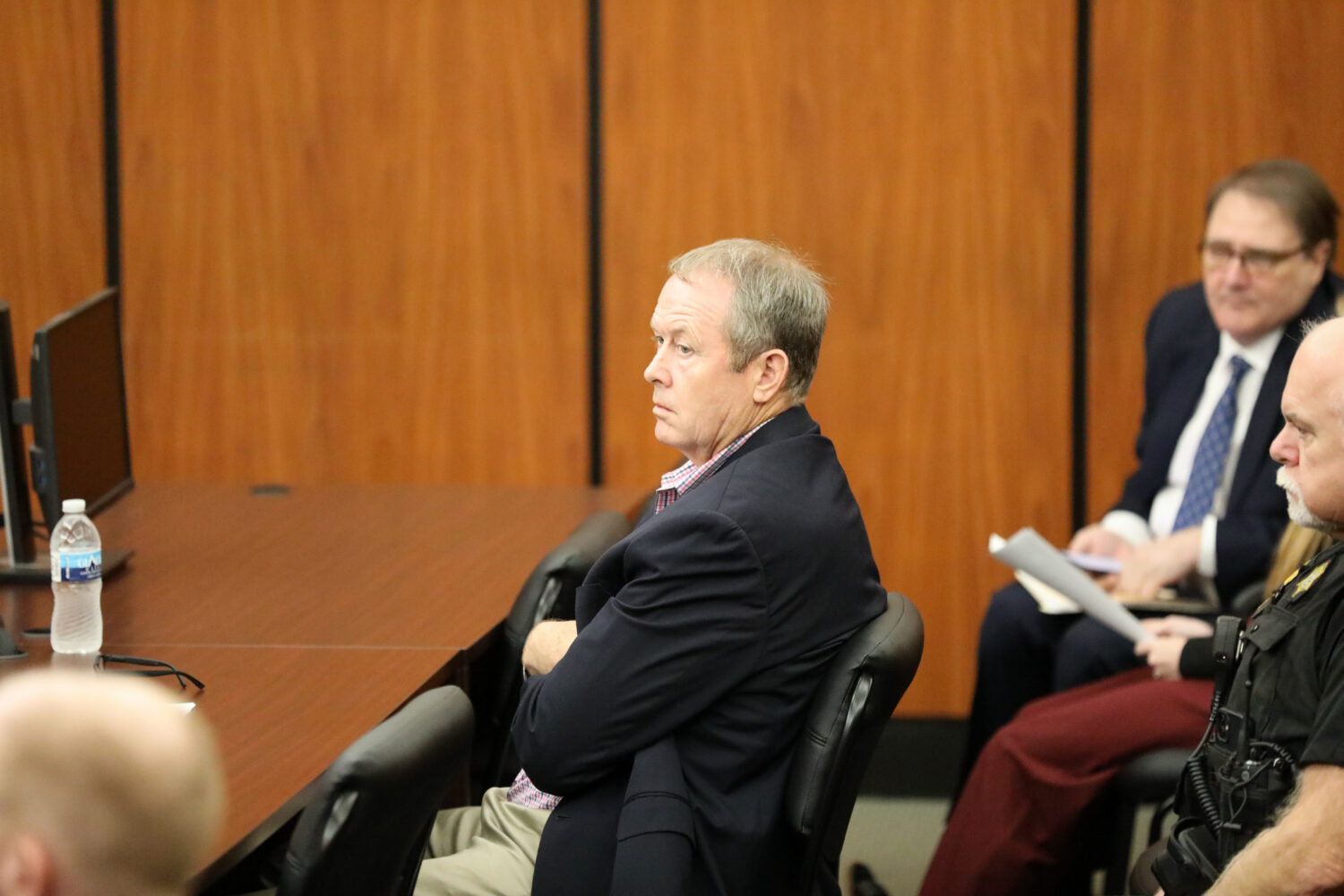 Russell Laffitte waits to plead guilty in state court to bank fraud charges for his role in helping...