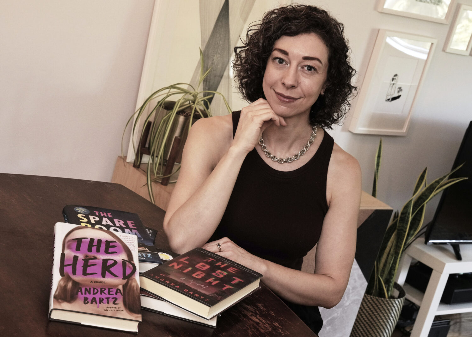 Thriller novelist Andrea Bartz is photographed in her home, in the Brooklyn borough of New York, Th...