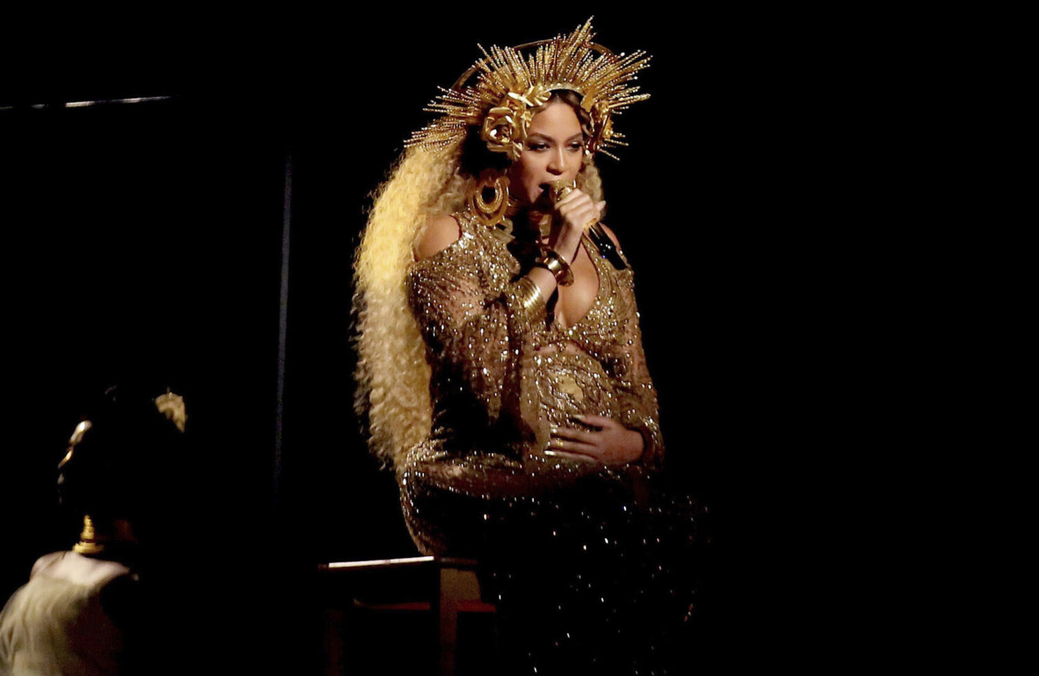 FILE - Beyonce performs at the 59th annual Grammy Awards on Sunday, Feb. 12, 2017, in Los Angeles. ...