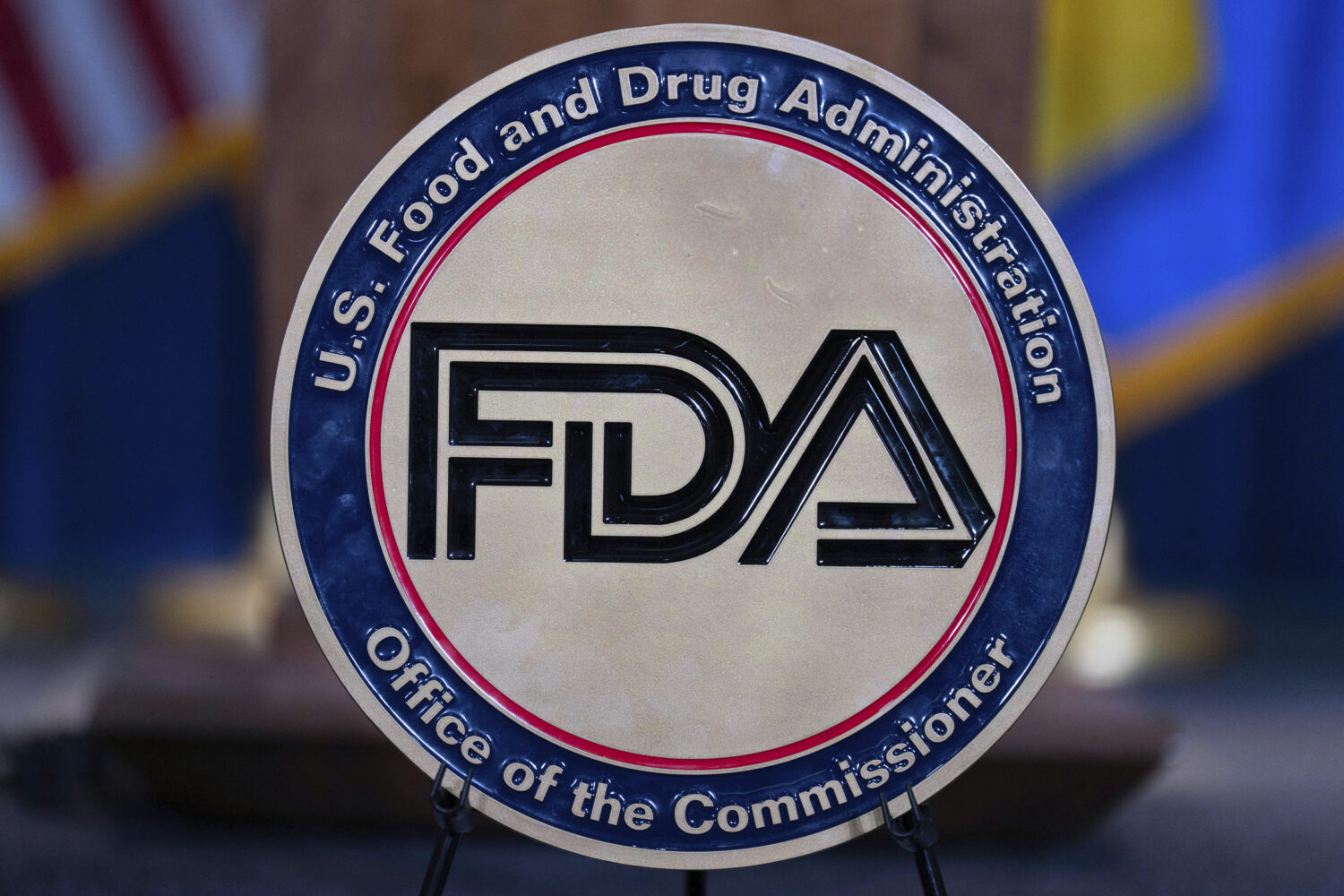 FILE - The Food and Drug Administration seal is seen at the Hubert Humphrey Building Auditorium in ...