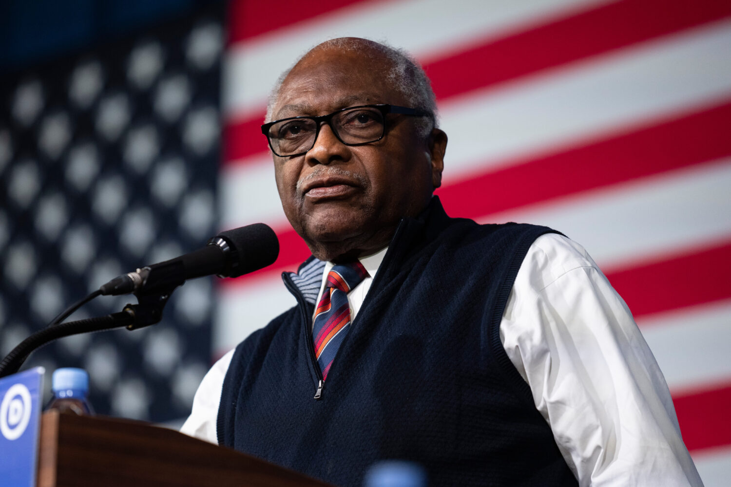 FILE - Rep. Jim Clyburn, D-S.C., speaks during the Democratic National Committee Winter Meeting, Fe...