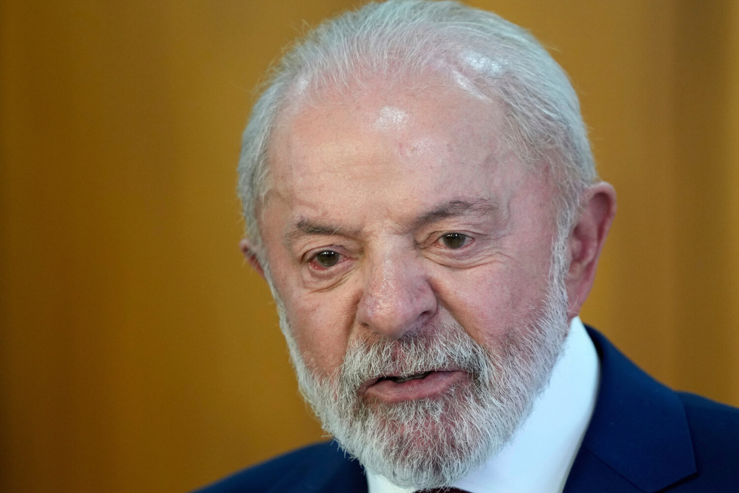 FILE - Brazil's President Luiz Inacio Lula da Silva gives a joint statement with Nigeria's Presiden...