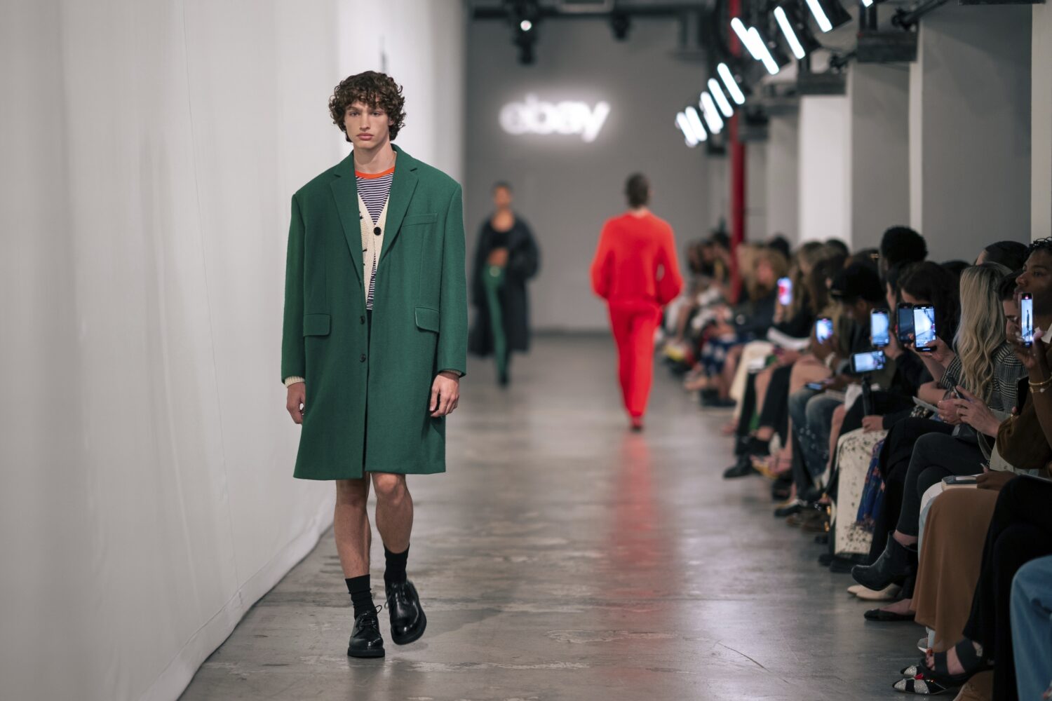 A model walks the runway at the eBay Endless Runway show during New York Fashion Week, Wednesday, S...