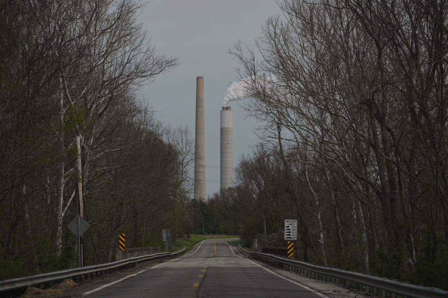 FILE - The Kyger Creek Power Plant, a coal-fired power plant, operates April 14, 2025, near Cheshir...