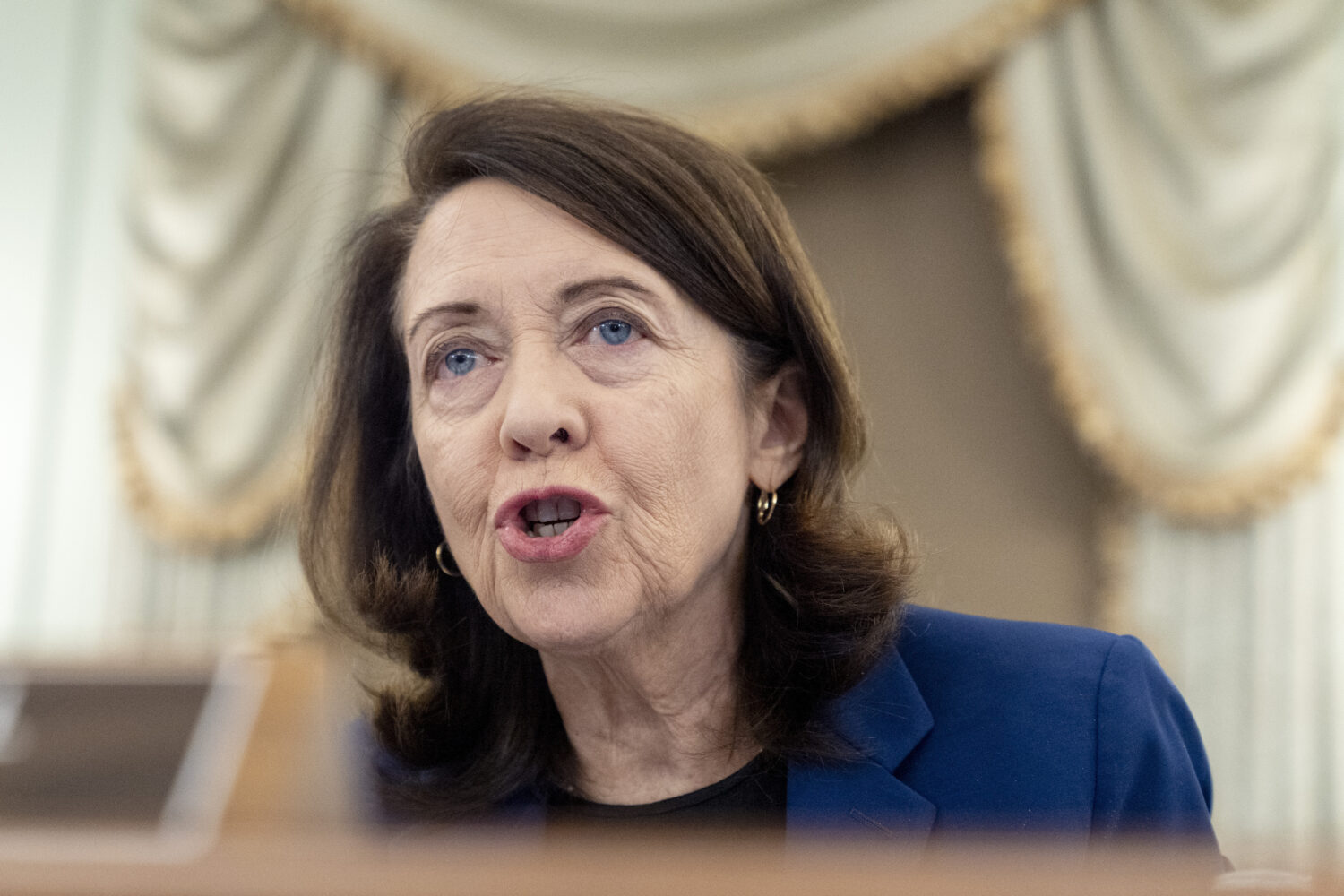 FILE - Senate Commerce, Science, and Transportation Committee Ranking Member Sen. Maria Cantwell, D...