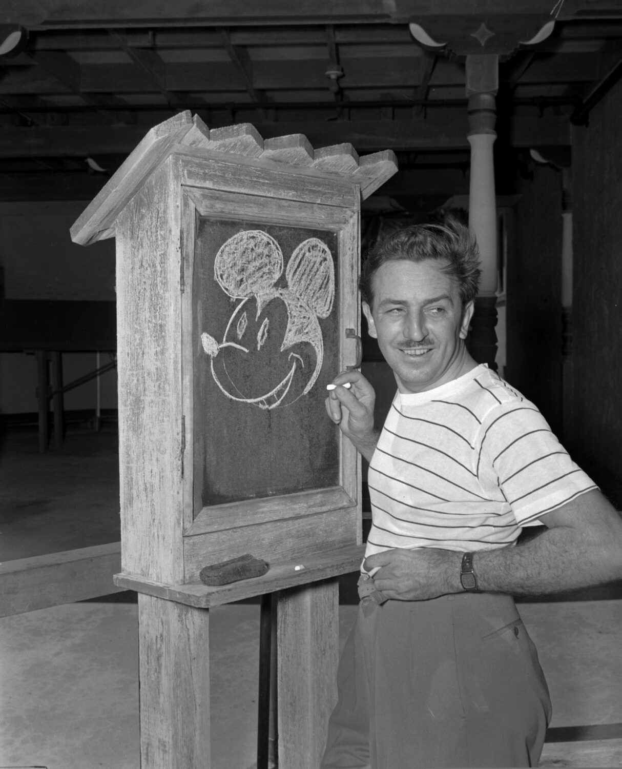 FILE - Walt Disney, creator of Mickey Mouse, poses at the Pancoast Hotel in Miami, Fla., on Aug. 13...