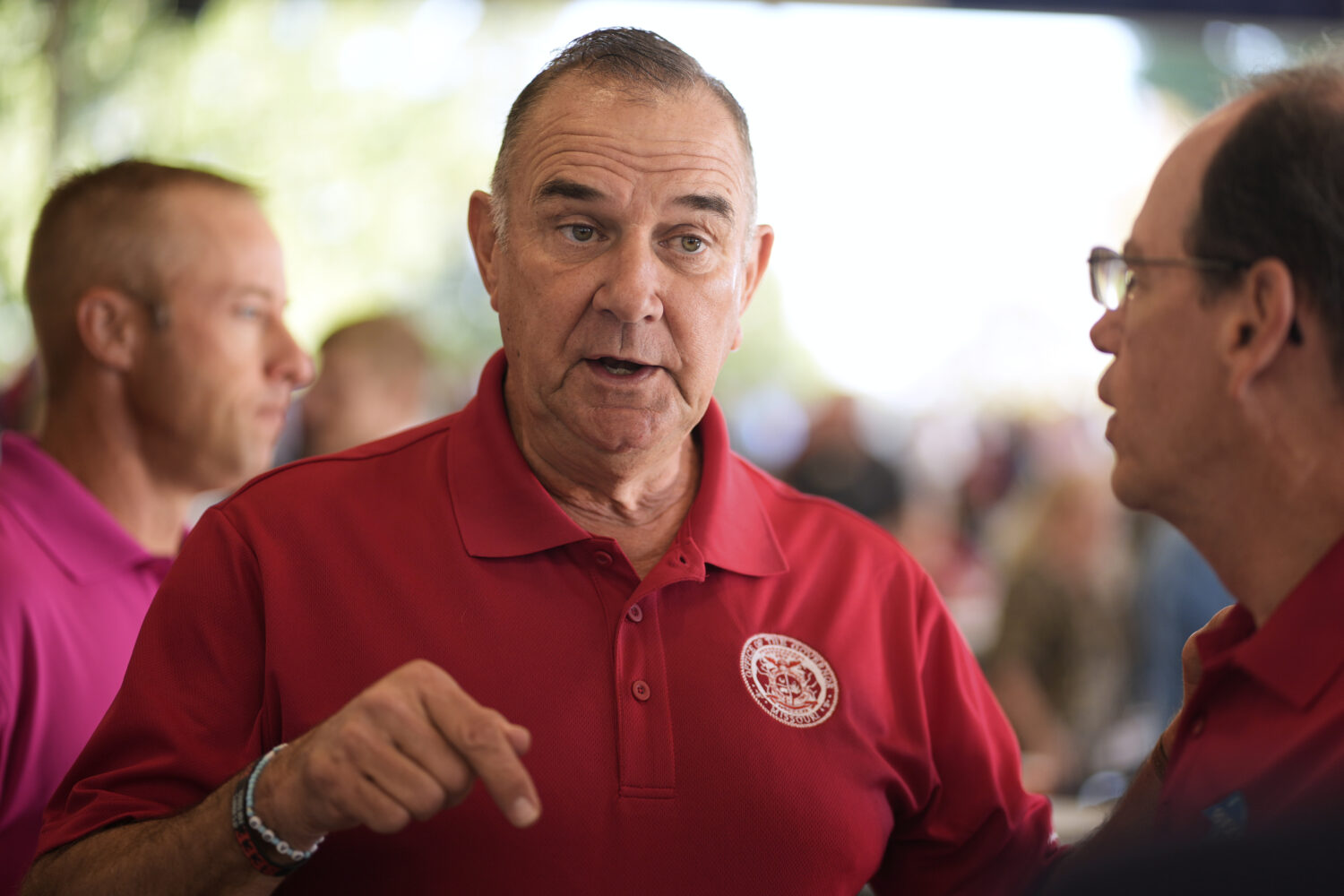 Missouri Gov. Mike Kehoe speaks to attendees during the Governor's Ham Breakfast at the Missouri St...